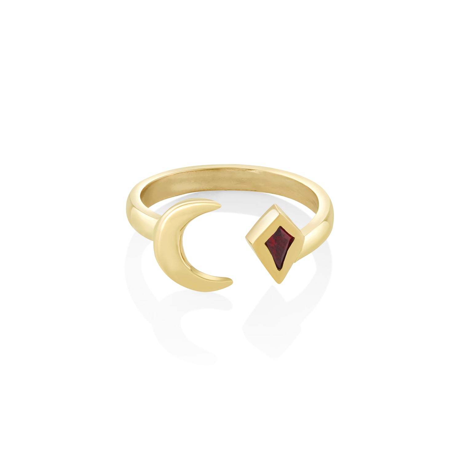 Anthill Garnet Moon Ring