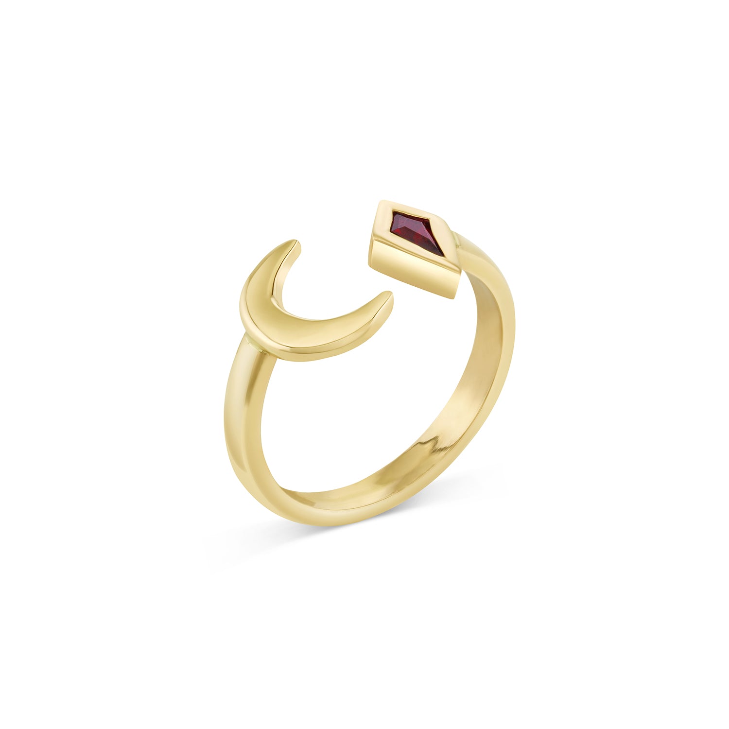 Anthill Garnet Moon Ring