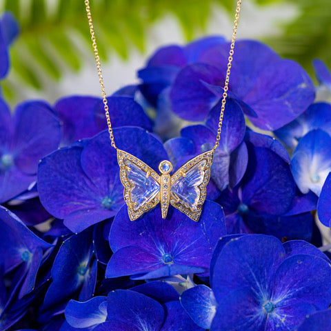 Blue Moon Butterfly Necklace