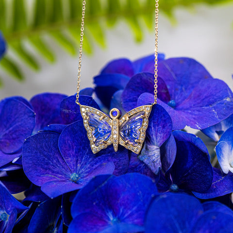 Mini Blue Moon Butterfly Necklace