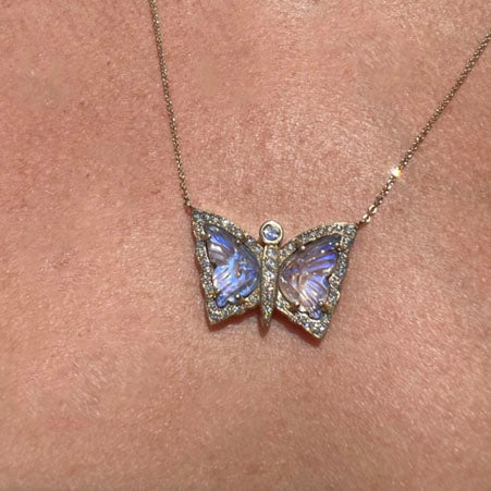 Mini Blue Moon Butterfly Necklace