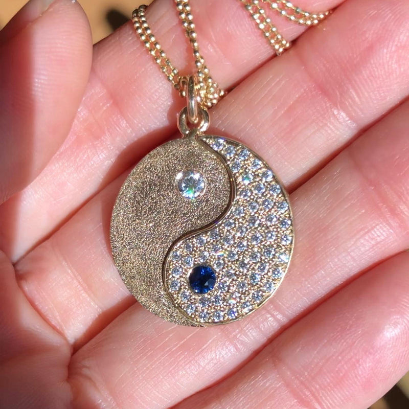 Yin Yang Pave Diamond Necklace