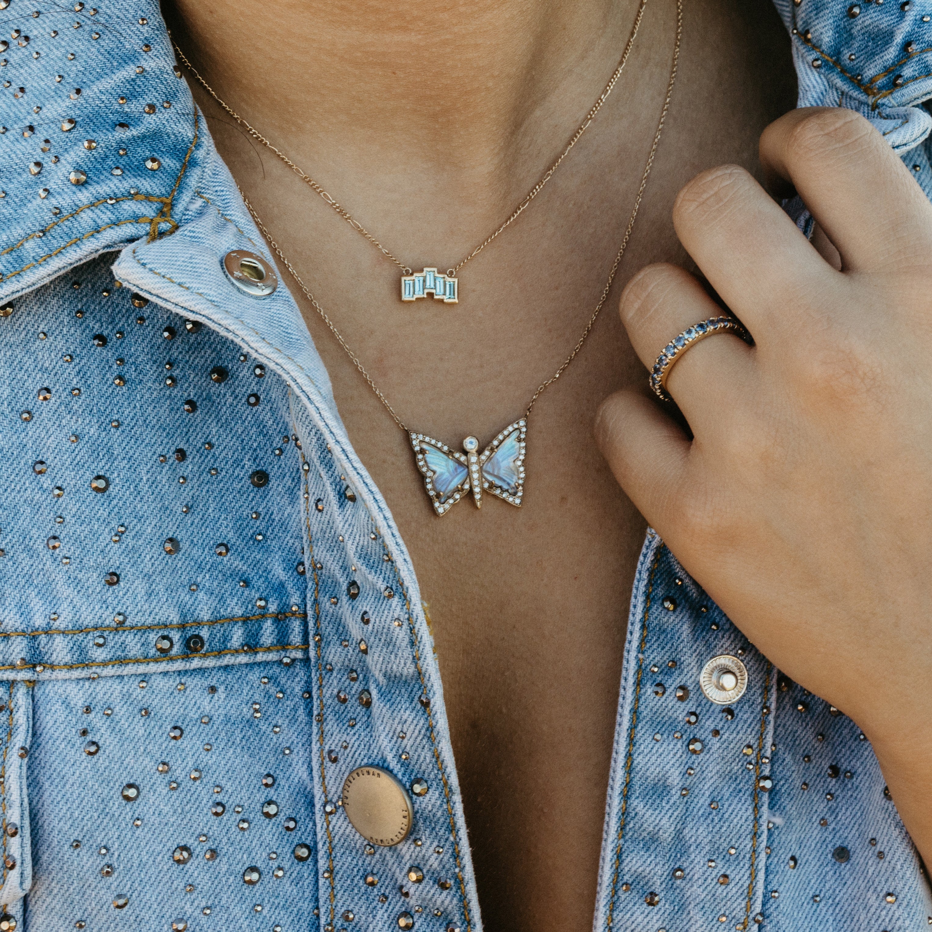 Blue Moon Butterfly Necklace