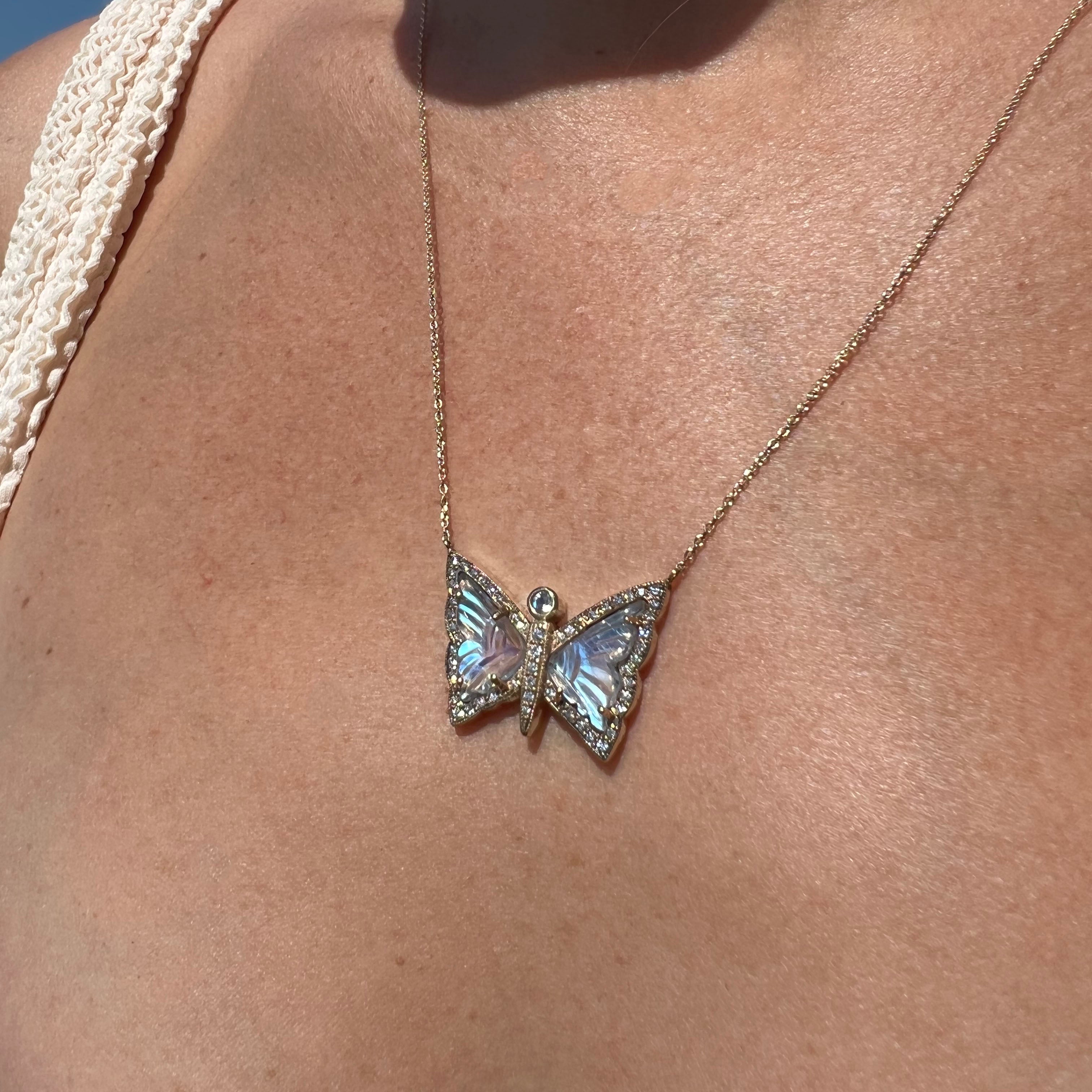 Blue Moon Butterfly Necklace