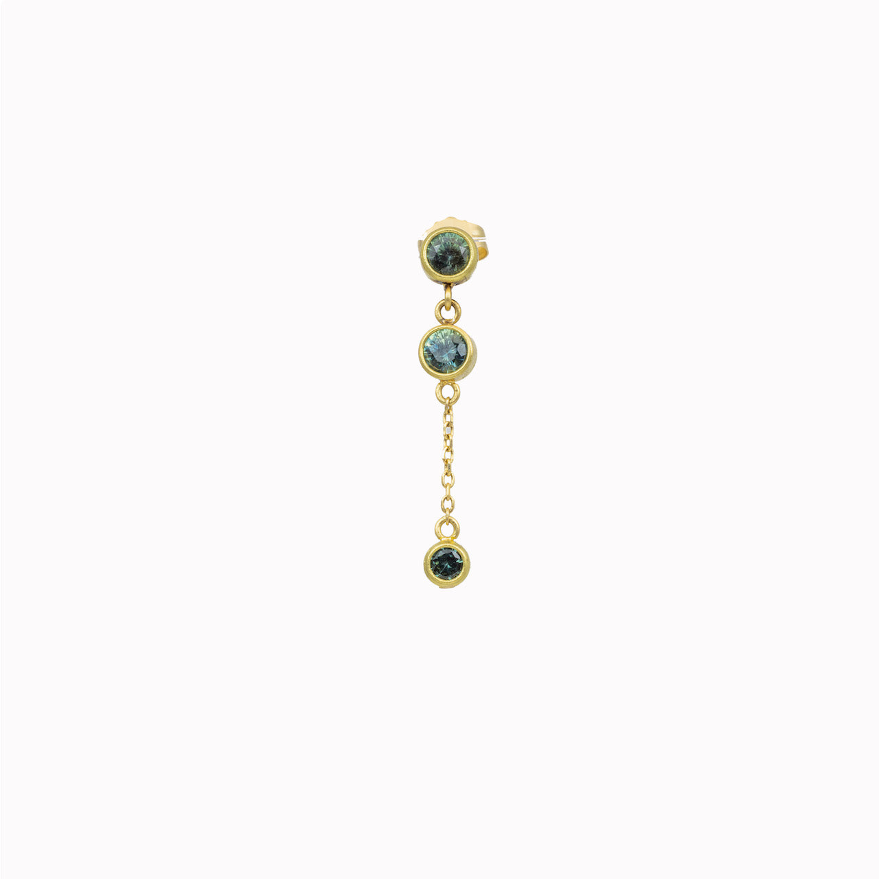 Round Sapphire Drop Earring